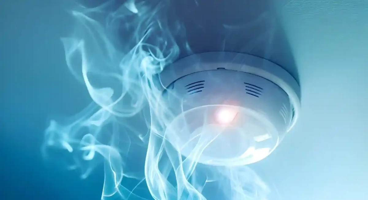 Fire alarm system helping ensure building safety by detecting smoke and alerting occupants