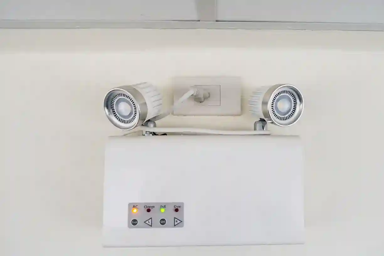 Emergency light testing requirements inspection in a commercial property